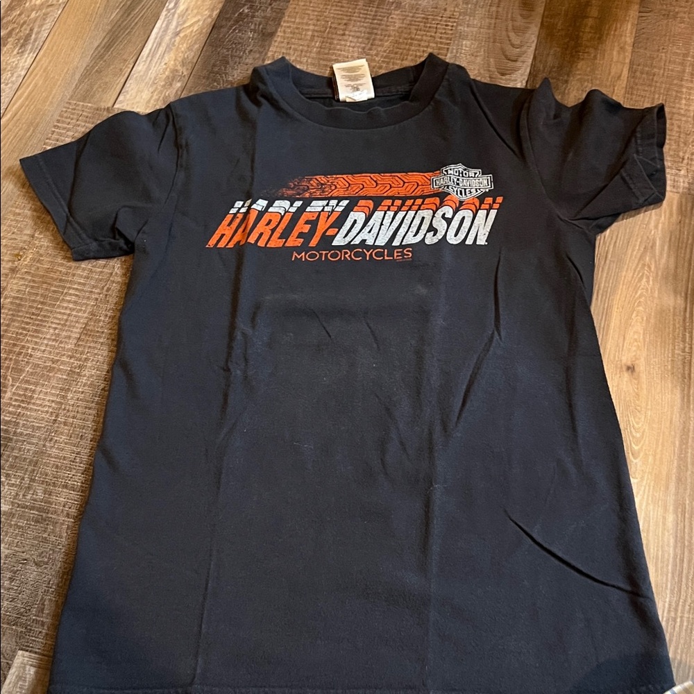 Harley-Davidson Kids Tee in Black with Orange Logo